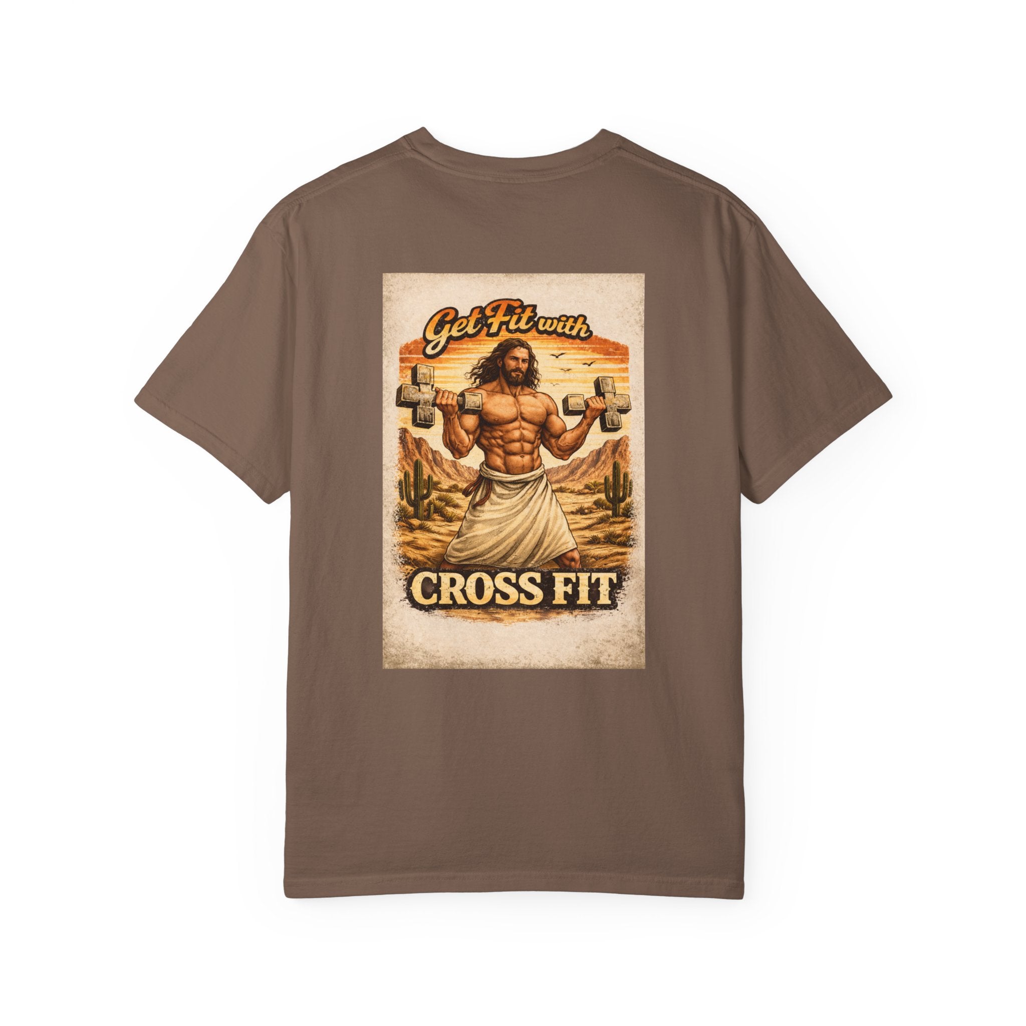 CrossFit T-Shirt — “Lift Heavy, Walk Holy” Jesus Gym Graphic Tee