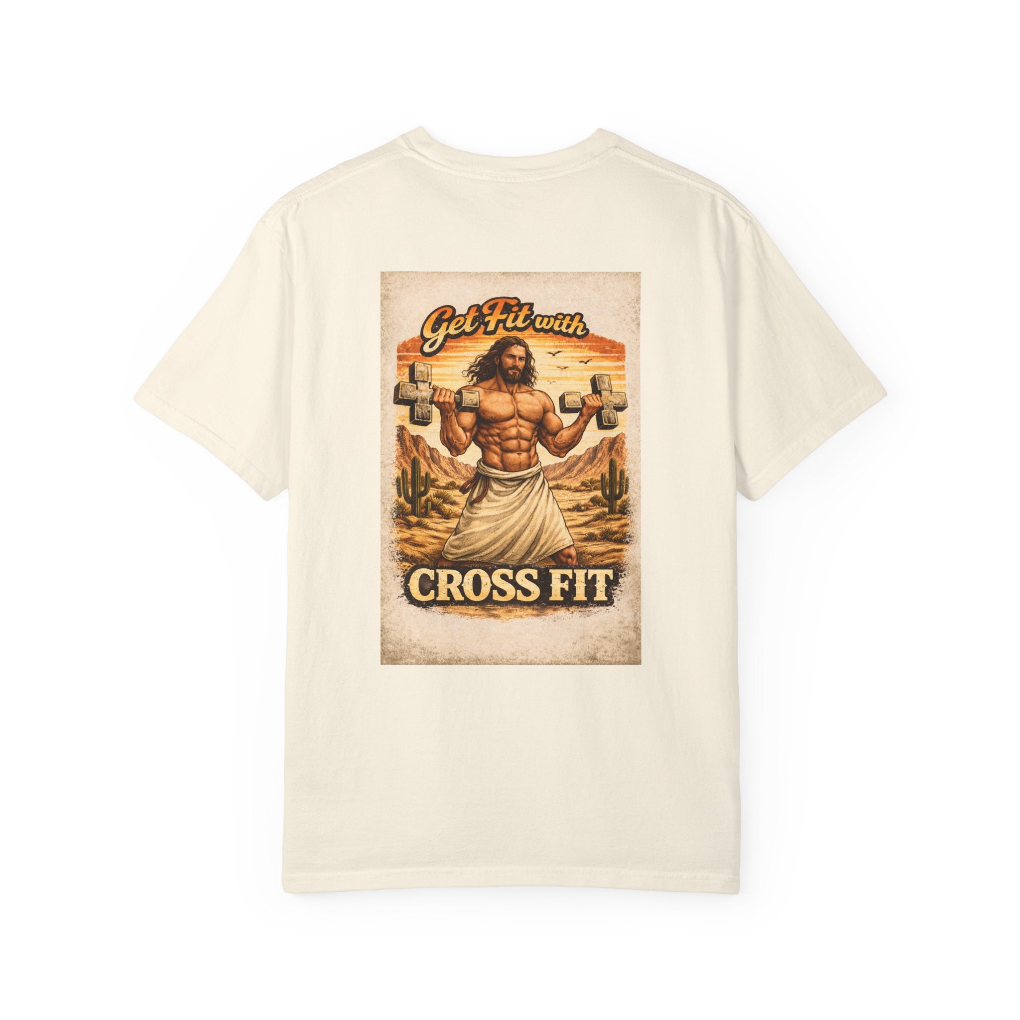 CrossFit T-Shirt — “Lift Heavy, Walk Holy” Jesus Gym Graphic Tee